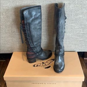Freebird Coal black leather boots